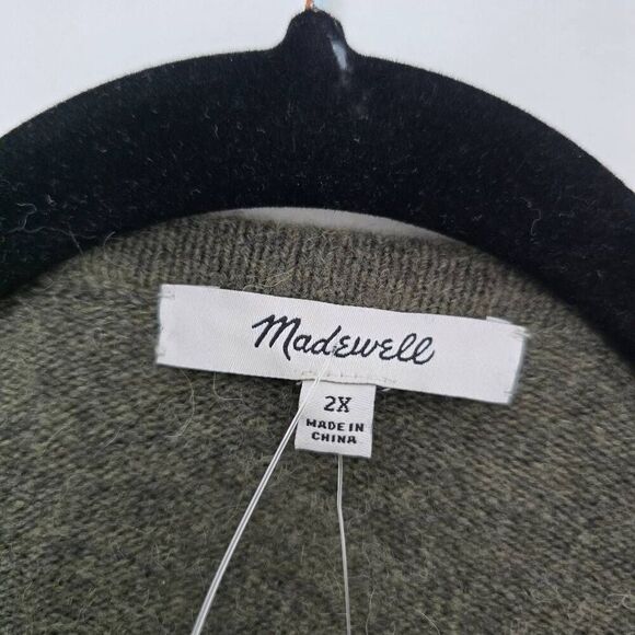 Madewell Sweater Women's 2X Green Knit Cozy Walker Open Front Cardigan‎ Stretch - Picture 3 of 6